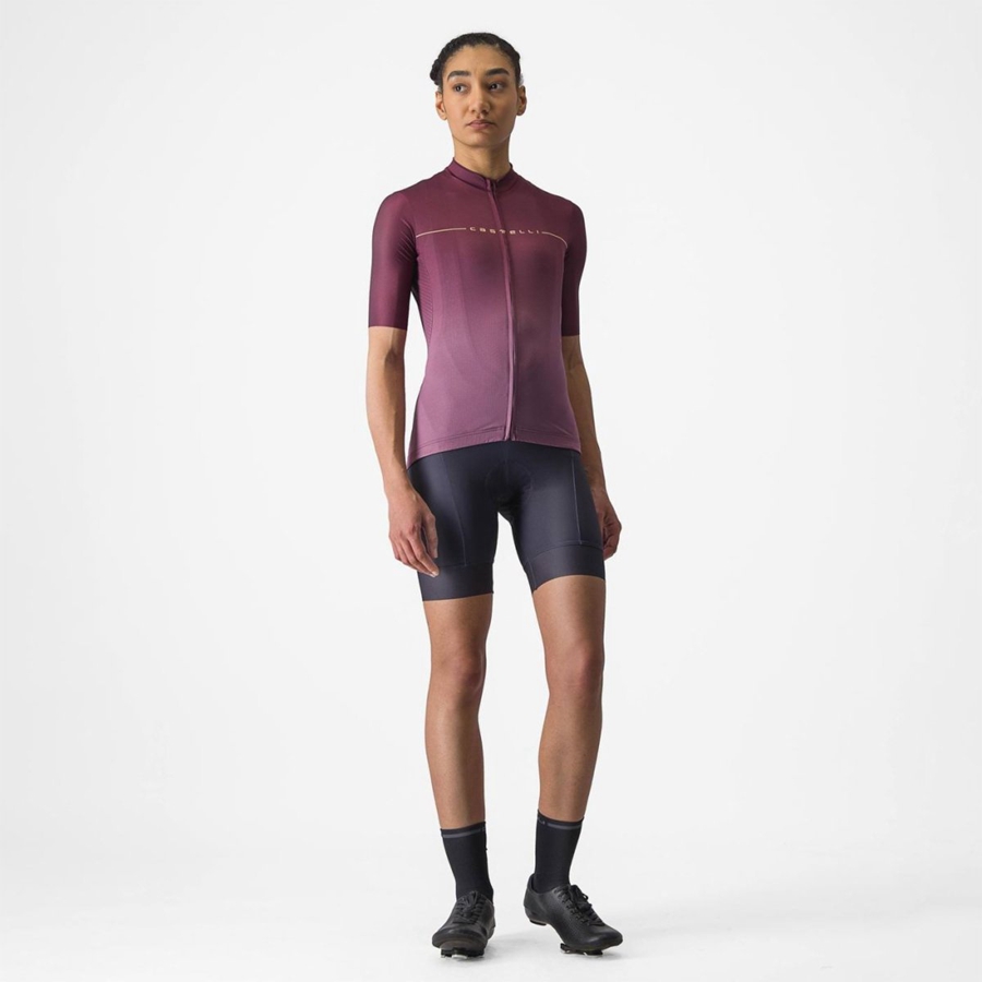 Deep Burgundy / Deep Purple Women Castelli SALITA Jersey | MBWS-01876