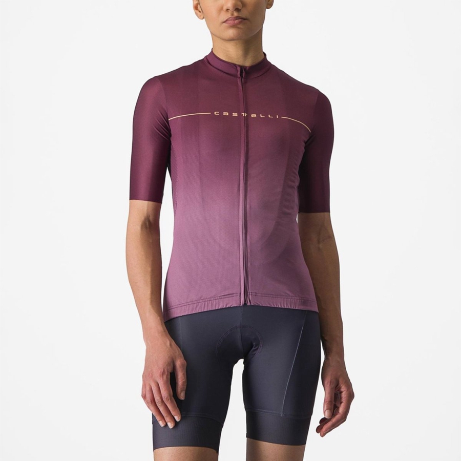 Deep Burgundy / Deep Purple Women Castelli SALITA Jersey | MBWS-01876