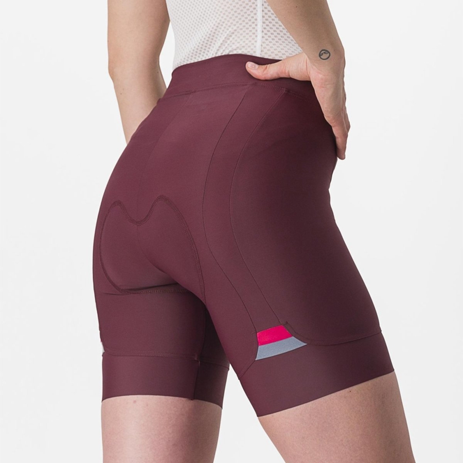 Deep Burgundy / Red Women Castelli PRIMA Shorts | GDSA-63581