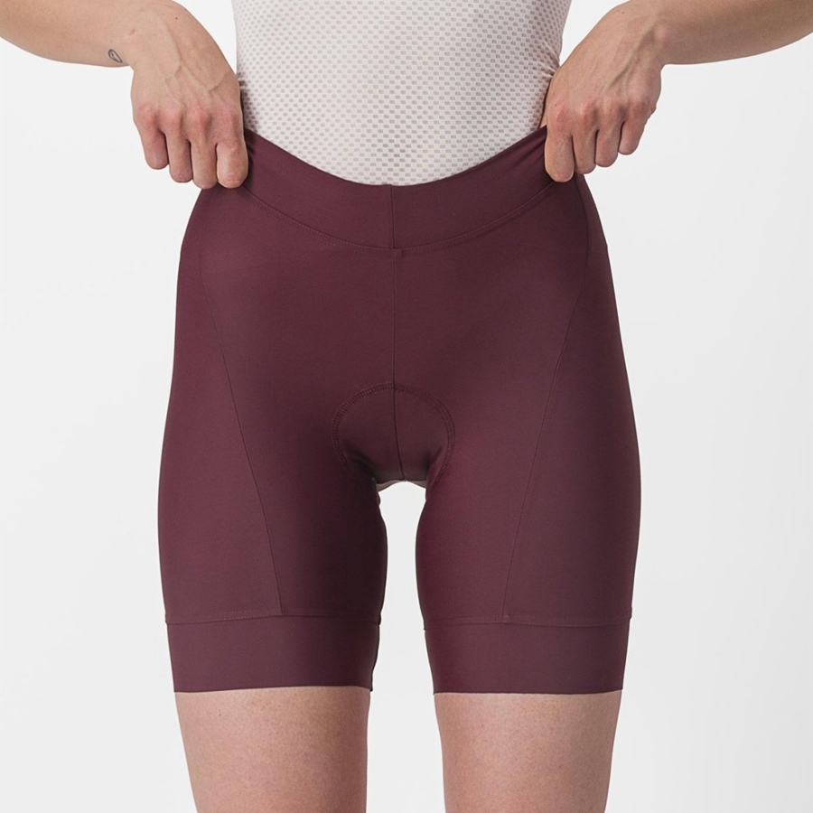 Deep Burgundy / Red Women Castelli PRIMA Shorts | GDSA-63581