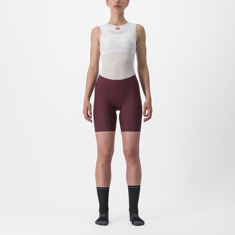 Deep Burgundy / Red Women Castelli PRIMA Shorts | GDSA-63581