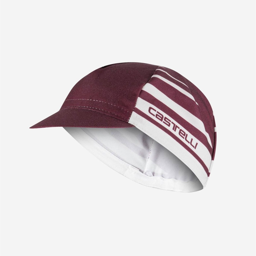 Deep Burgundy / Silver Men Castelli CLASSICO Cap | GNYO-50748