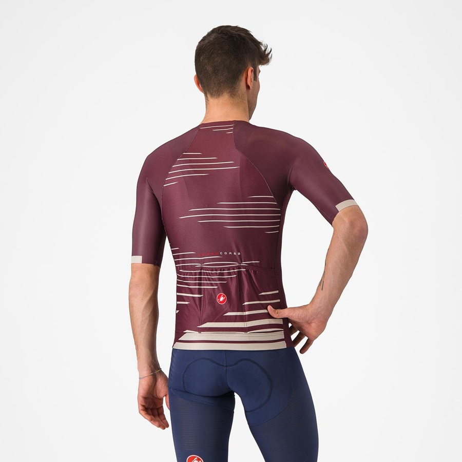 Deep Burgundy / Silver Men Castelli CLIMBER'S 4.0 Jersey | QCDI-54918