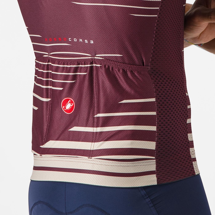 Deep Burgundy / Silver Men Castelli CLIMBER'S 4.0 Jersey | QCDI-54918