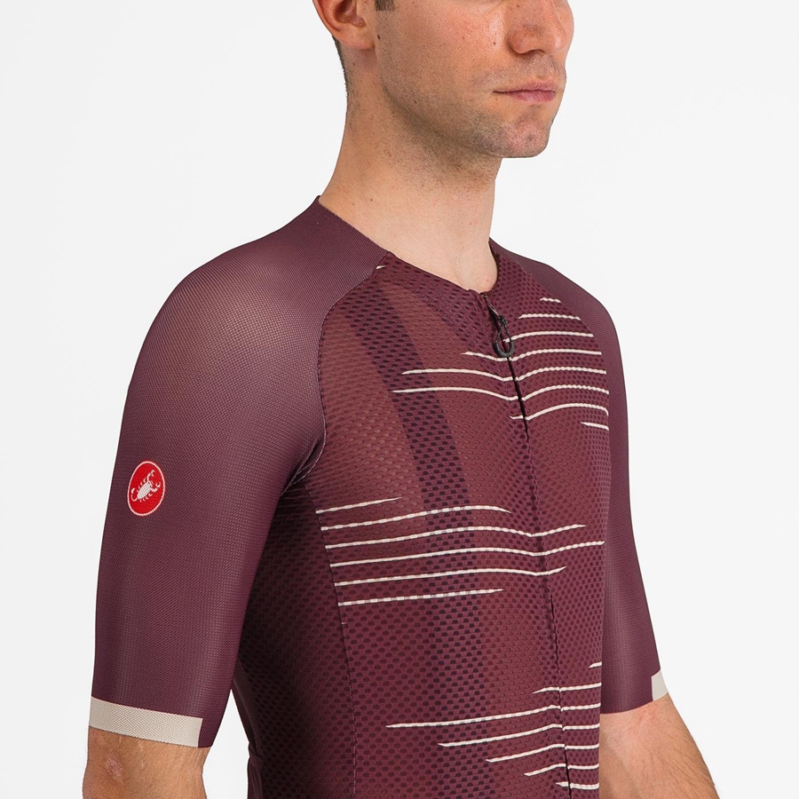 Deep Burgundy / Silver Men Castelli CLIMBER'S 4.0 Jersey | QCDI-54918