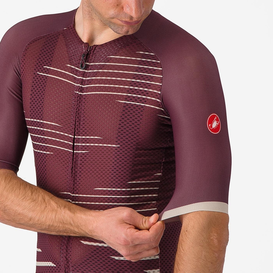 Deep Burgundy / Silver Men Castelli CLIMBER'S 4.0 Jersey | QCDI-54918