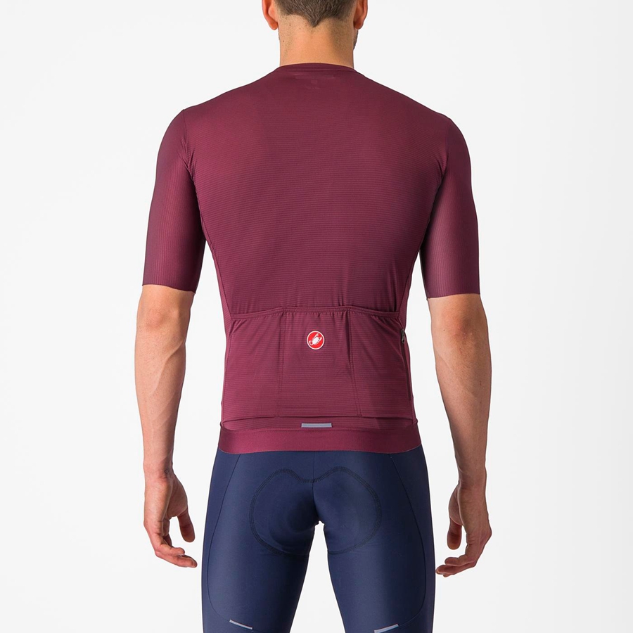 Deep Burgundy / Silver Men Castelli ESPRESSO Jersey | WGKE-02761