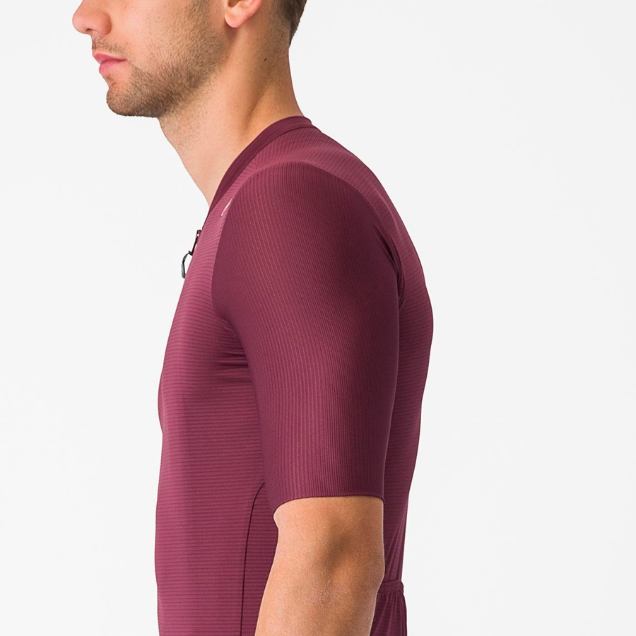 Deep Burgundy / Silver Men Castelli ESPRESSO Jersey | WGKE-02761