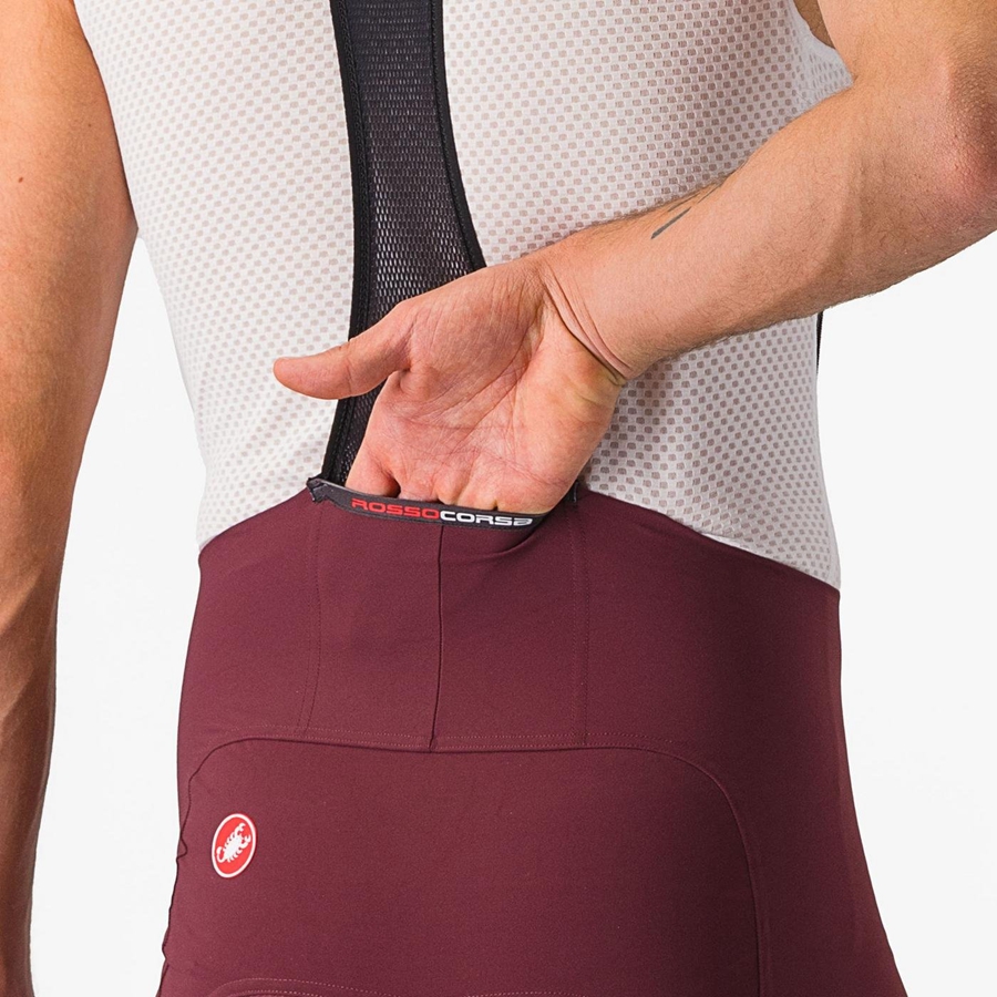 Deep Burgundy / White Men Castelli FREE AERO RC CLASSIC Bib Shorts | QLFY-30756