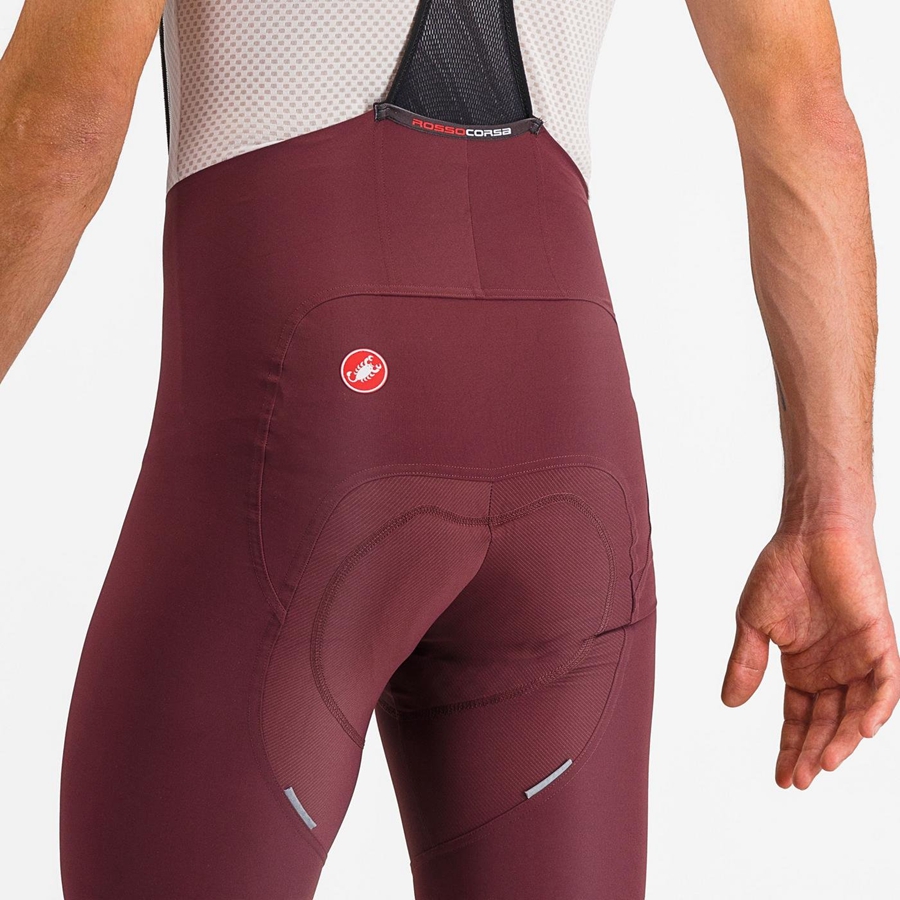 Deep Burgundy / White Men Castelli FREE AERO RC CLASSIC Bib Shorts | QLFY-30756