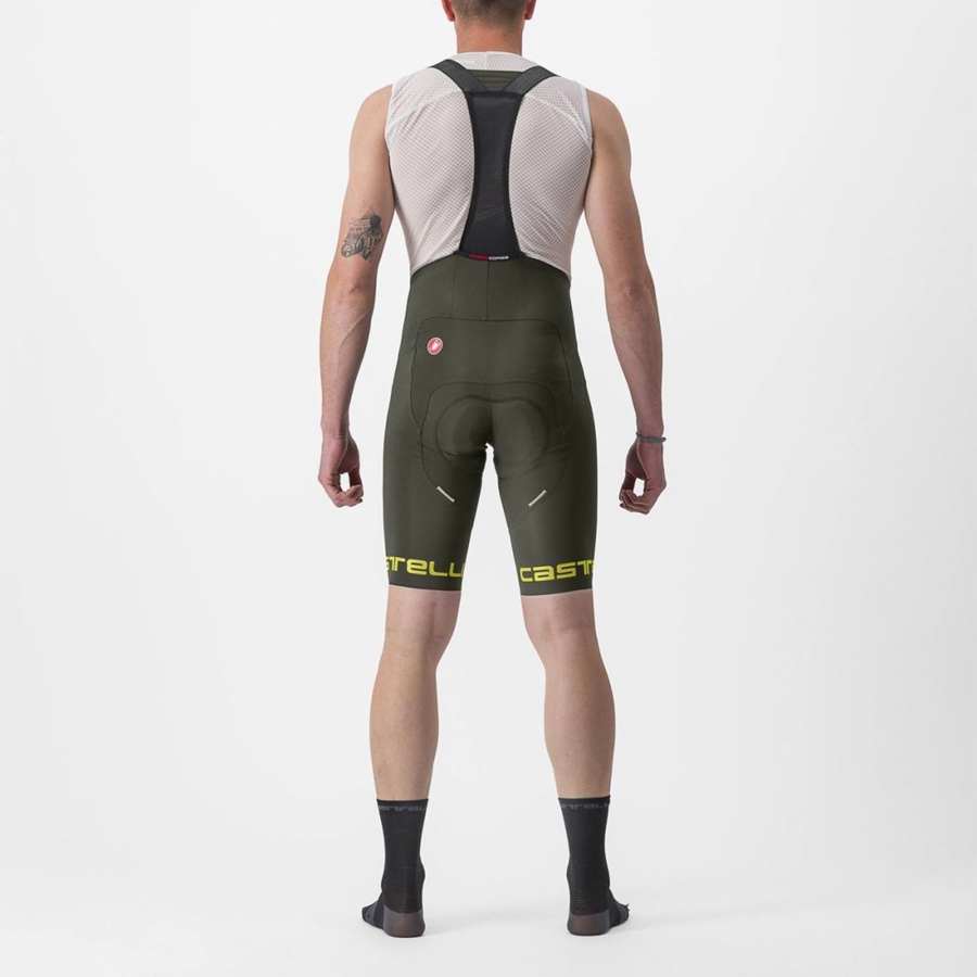 Deep Green Men Castelli FREE AERO RC CLASSIC Bib Shorts | AESC-61097