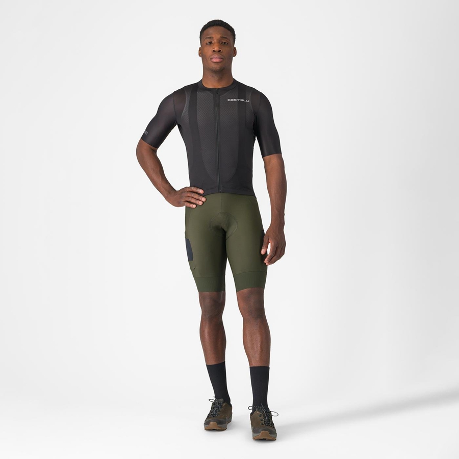 Deep Green Men Castelli UNLIMITED CARGO Bib Shorts | YPGM-48207