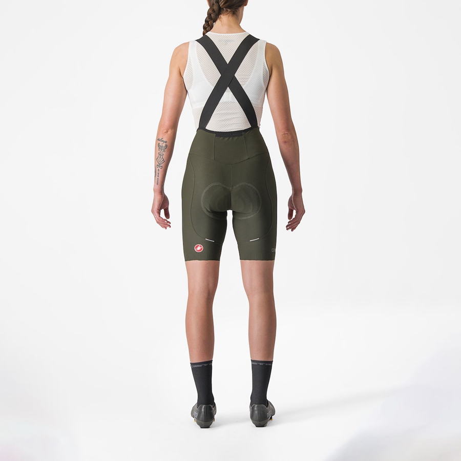 Deep Green Women Castelli ESPRESSO W DT Bib Shorts | KZOH-96175