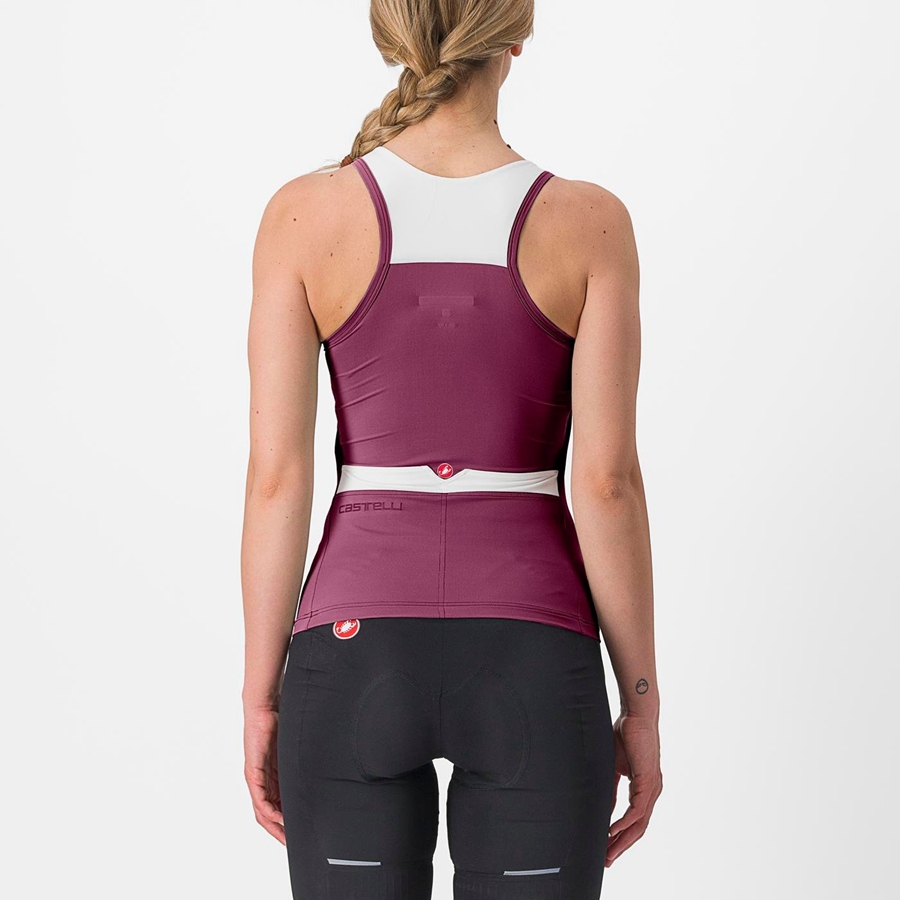 Deep Purple / White Women Castelli SOLARIS TOP Jersey | JBTW-60579