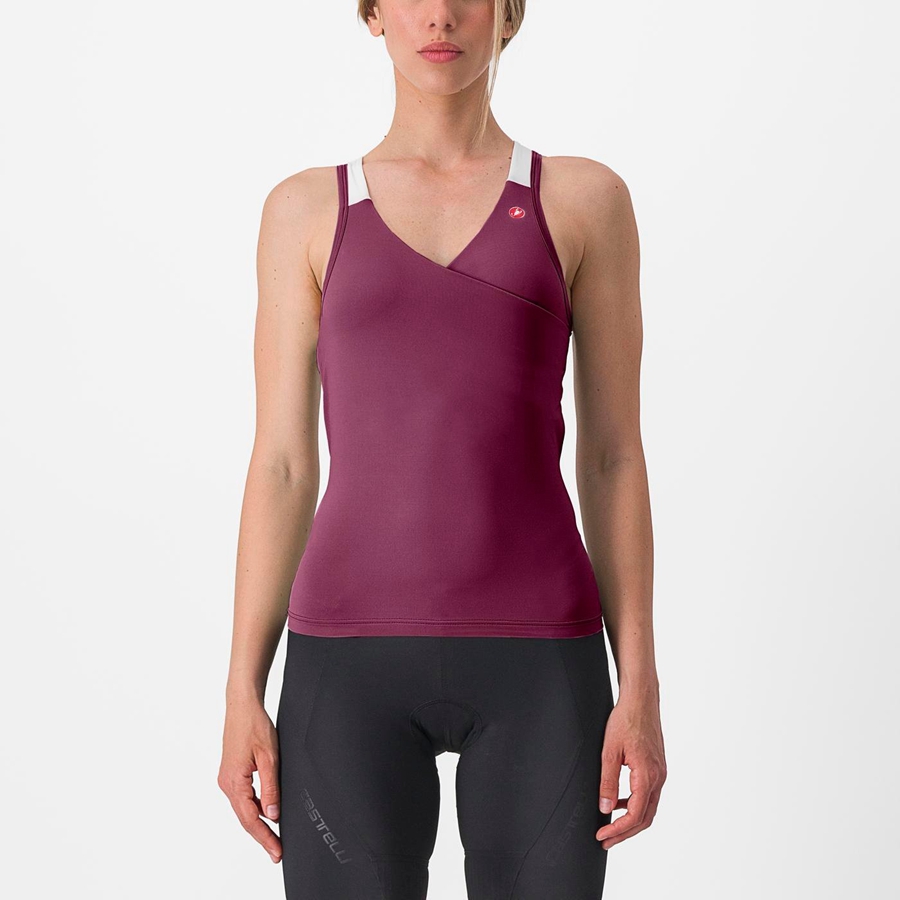 Deep Purple / White Women Castelli SOLARIS TOP Jersey | JBTW-60579