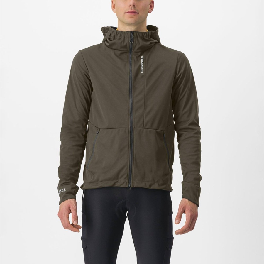 Green Men Castelli TRAIL HOODIE Jackets | PBJD-65914