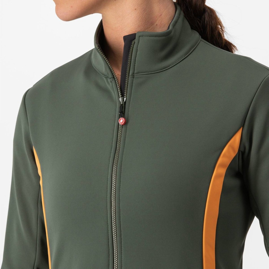 Green Women Castelli DINAMICA 2 Jackets | ELYM-09823