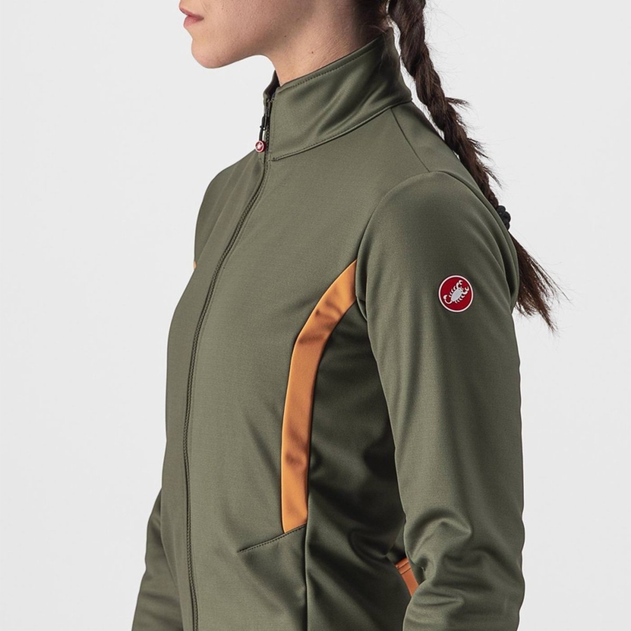 Green Women Castelli DINAMICA 2 Jackets | ELYM-09823