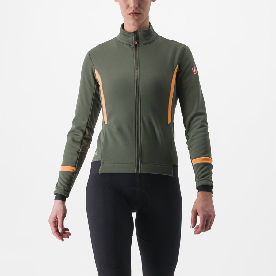 Green Women Castelli DINAMICA 2 Jackets | ELYM-09823