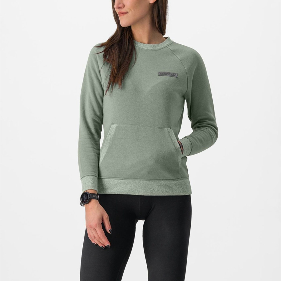 Green Women Castelli LOGO W SWEATSHIRT Casual | YFNS-23419