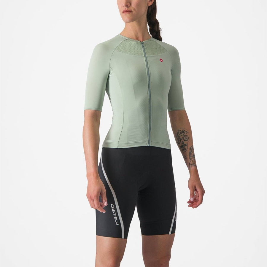 Green / Blue Women Castelli VELOCISSIMA 2 Jersey | GBDA-71630