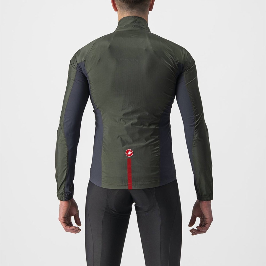 Green / Dark Grey Men Castelli SQUADRA STRETCH Protection | NMVP-31208