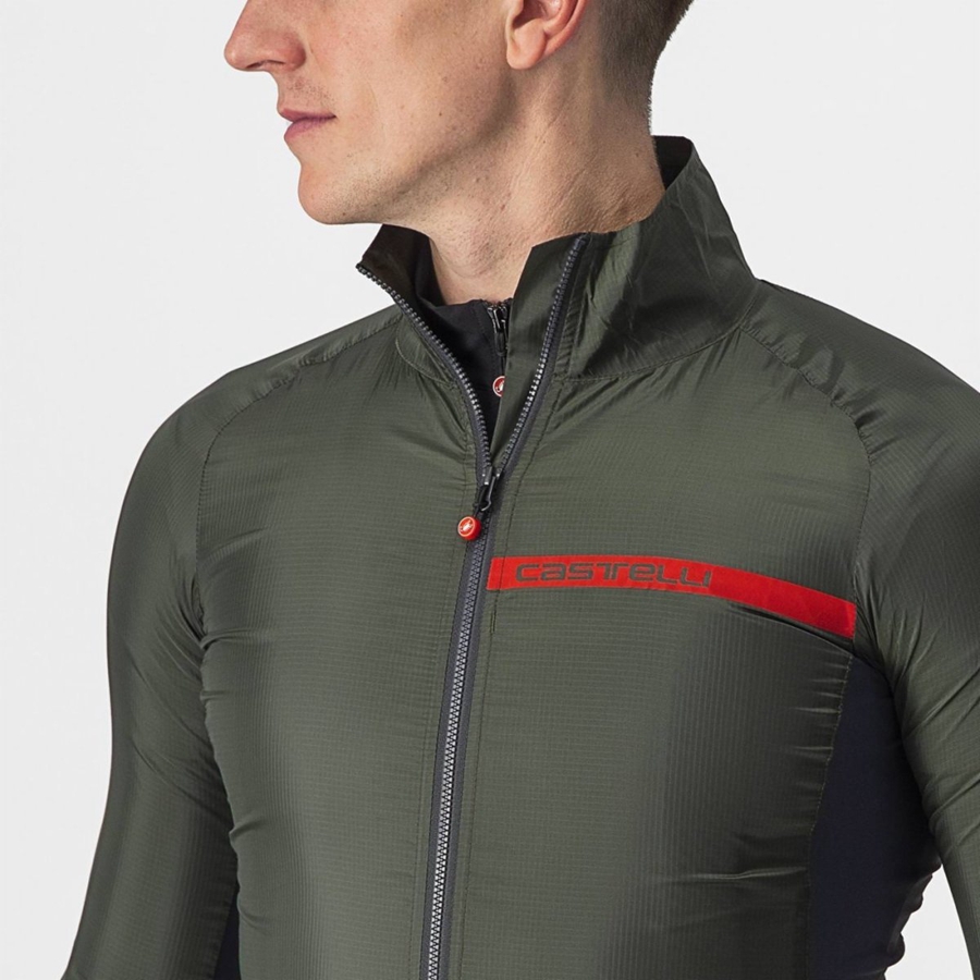 Green / Dark Grey Men Castelli SQUADRA STRETCH Protection | NMVP-31208