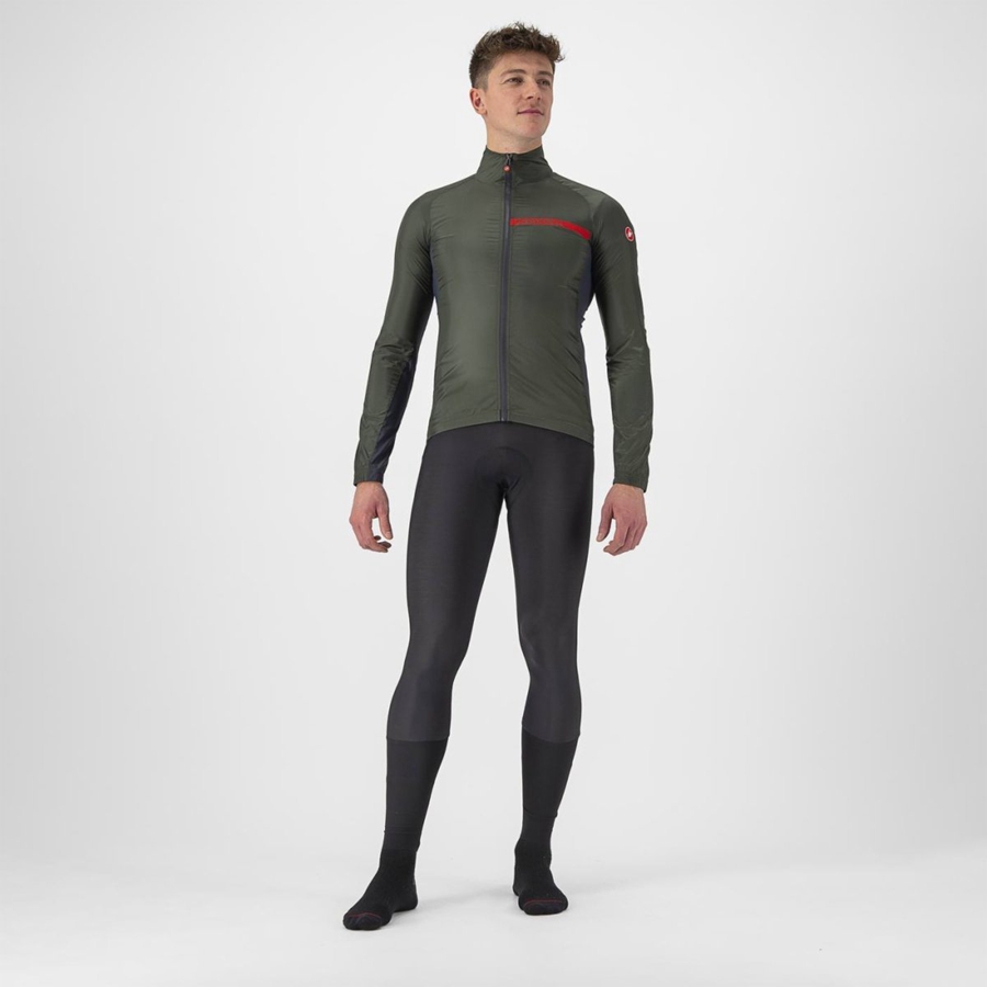 Green / Dark Grey Men Castelli SQUADRA STRETCH Protection | NMVP-31208