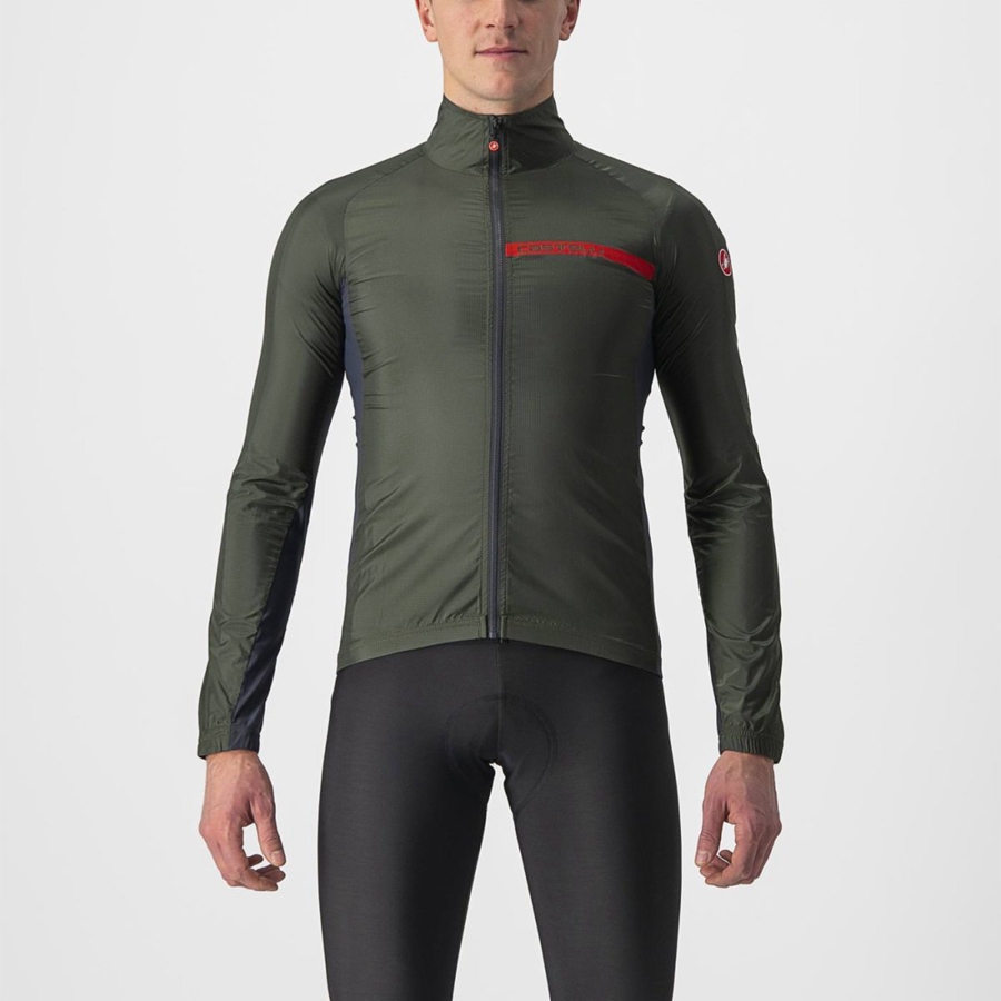 Green / Dark Grey Men Castelli SQUADRA STRETCH Protection | NMVP-31208