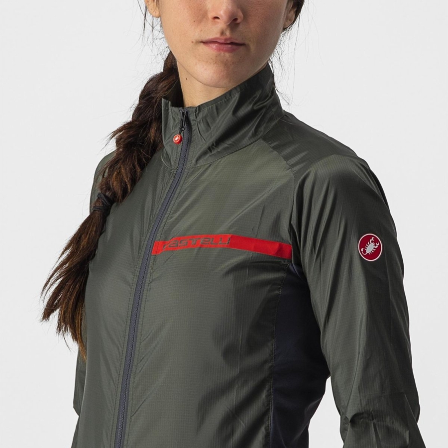 Green / Dark Grey Women Castelli SQUADRA STRETCH W Protection | GXYQ-70856