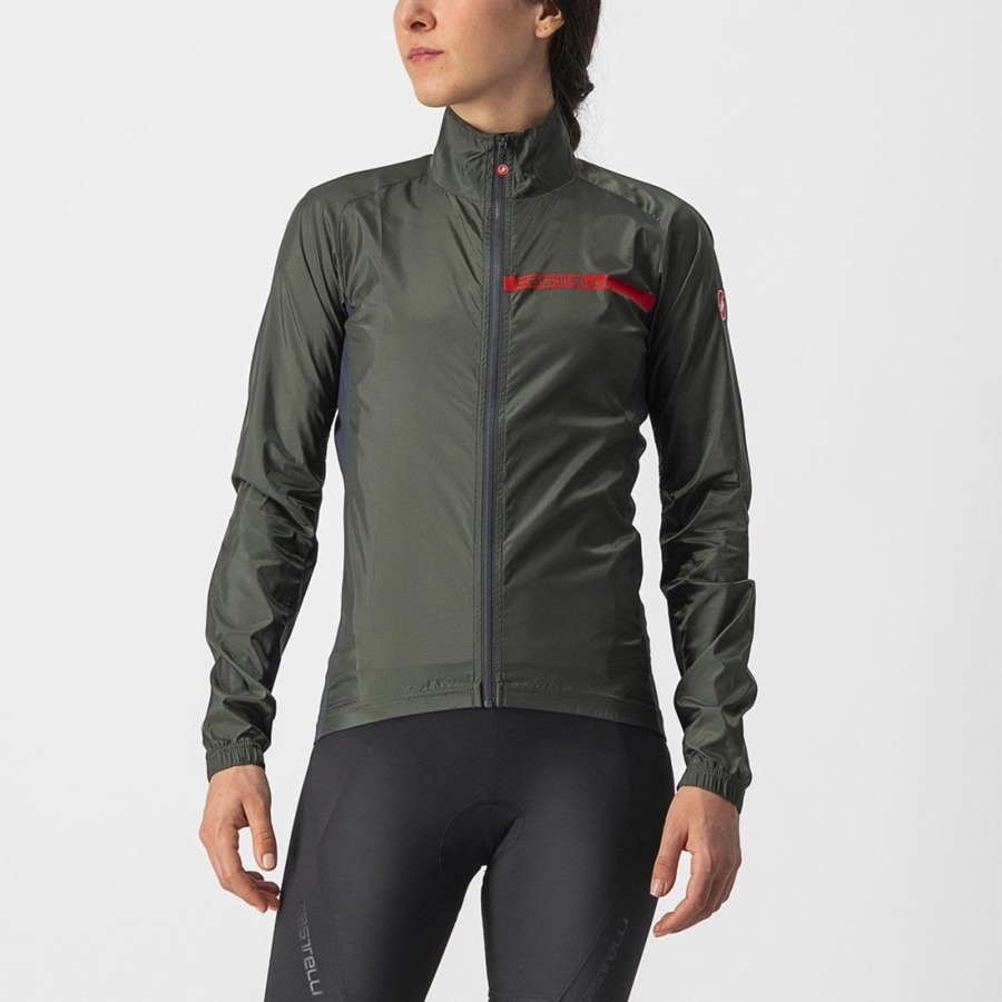 Green / Dark Grey Women Castelli SQUADRA STRETCH W Protection | GXYQ-70856