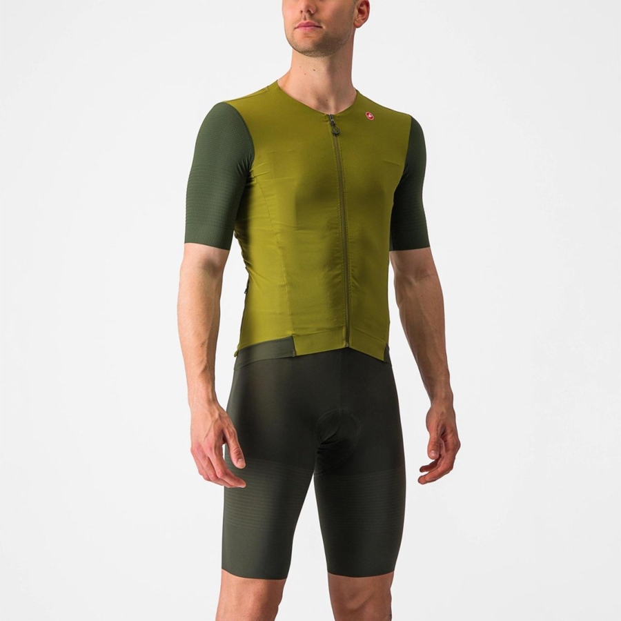 Green / Deep Green Men Castelli PREMIO Jersey | IJPR-90563