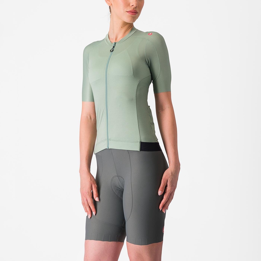 Green / Deep Green Women Castelli ESPRESSO W Jersey | AYNO-16845