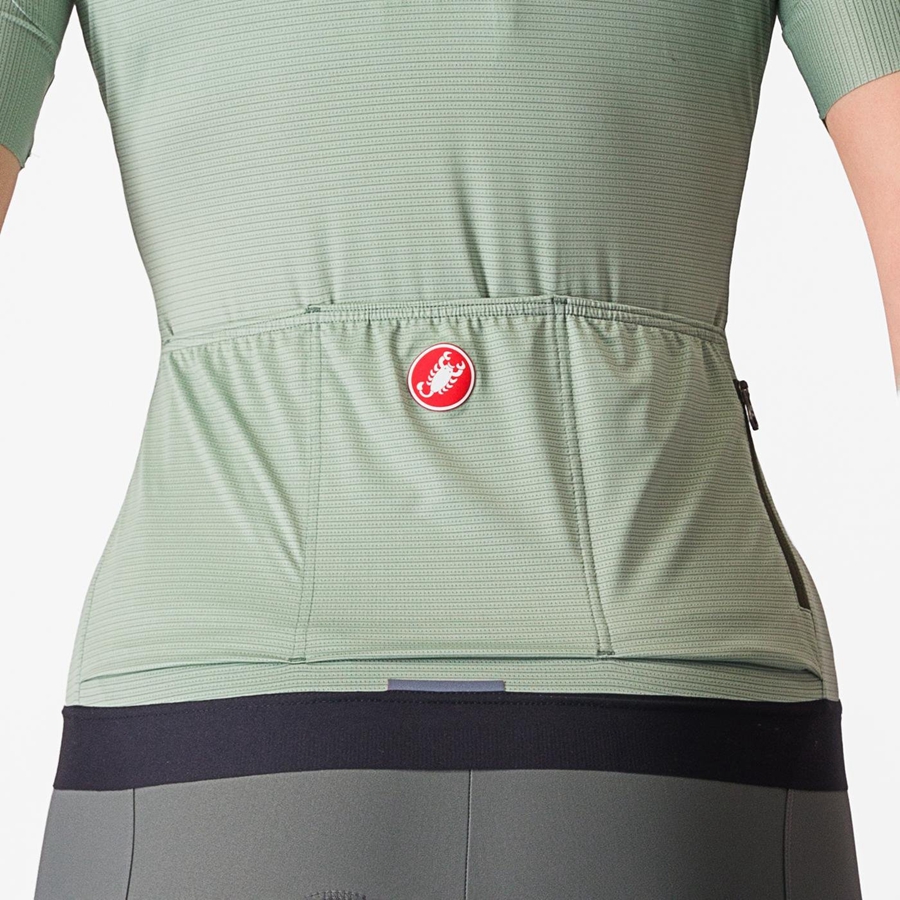 Green / Deep Green Women Castelli ESPRESSO W Jersey | AYNO-16845