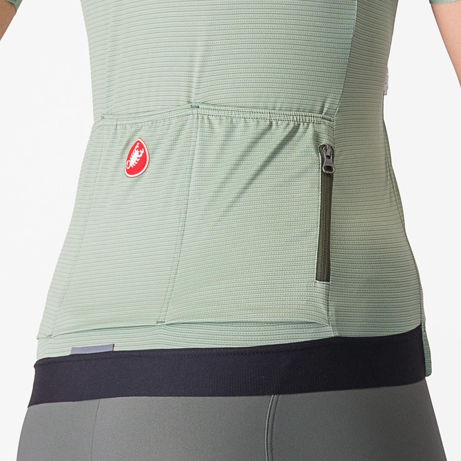 Green / Deep Green Women Castelli ESPRESSO W Jersey | AYNO-16845