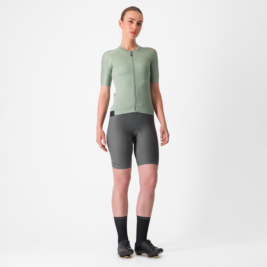 Green / Deep Green Women Castelli ESPRESSO W Jersey | AYNO-16845