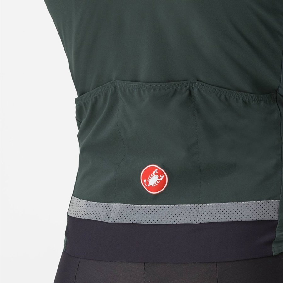 Green / Red Orange Men Castelli BETA RoS Jackets | YKSG-86341