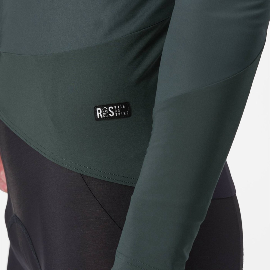 Green / Red Orange Men Castelli BETA RoS Jackets | YKSG-86341