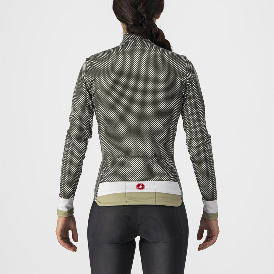 Green / White / Green Women Castelli VOLARE LS Jersey | VJUC-23879