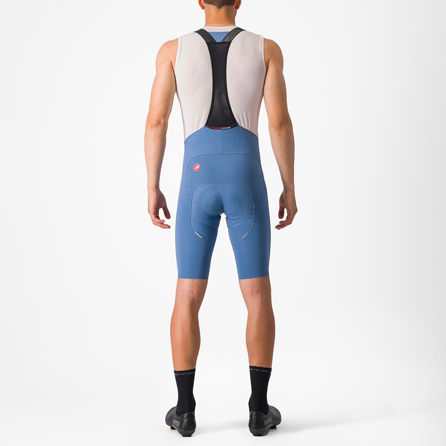 Grey Blue Men Castelli FREE AERO RC Bib Shorts | NZHD-94250