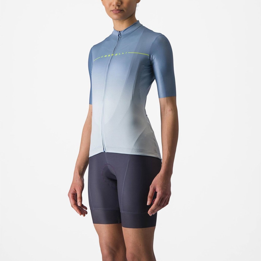 Grey Blue / Blue Women Castelli SALITA Jersey | ENBF-87504