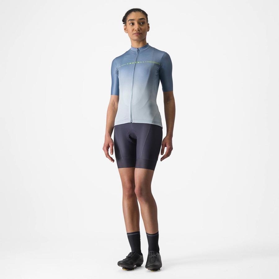 Grey Blue / Blue Women Castelli SALITA Jersey | ENBF-87504