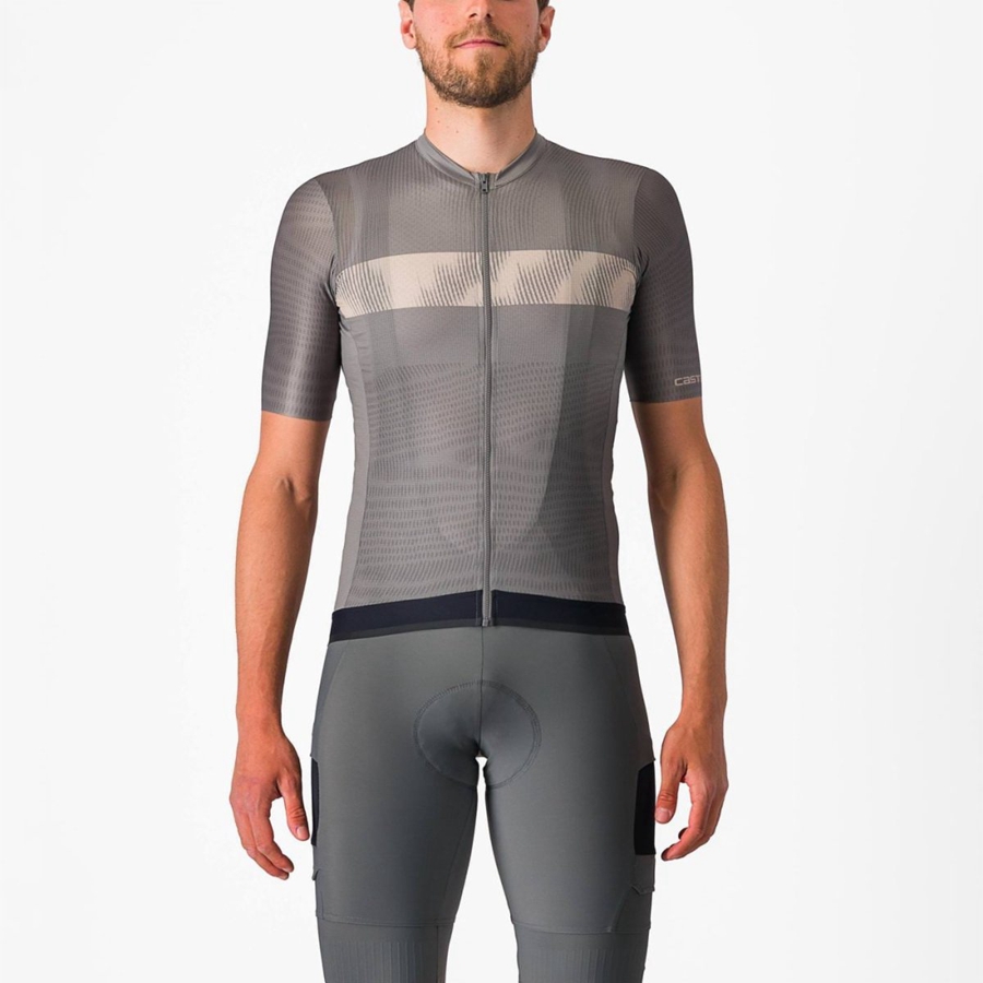 Grey Men Castelli UNLIMITED ENDURANCE Jersey | JEZW-32867