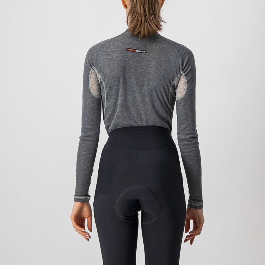 Grey Women Castelli FLANDERS 2 W WARM LONG SLEEVE Base Layer | NIPF-13056