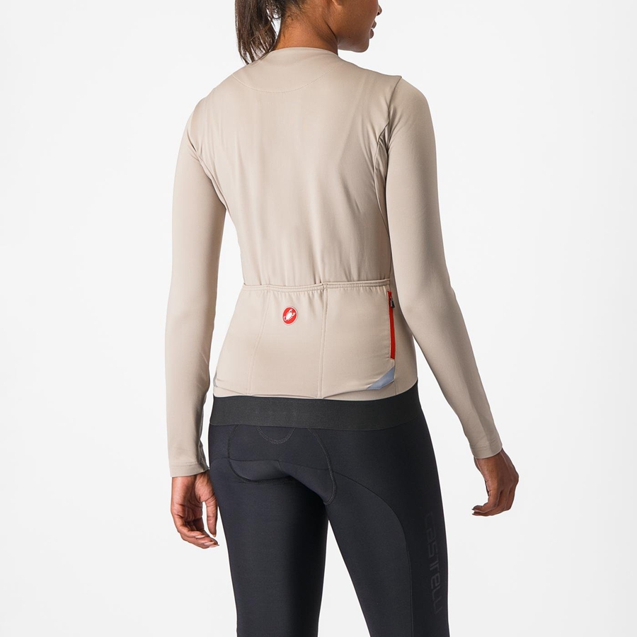 Grey Women Castelli FLY LS W Jersey | KOHP-48120