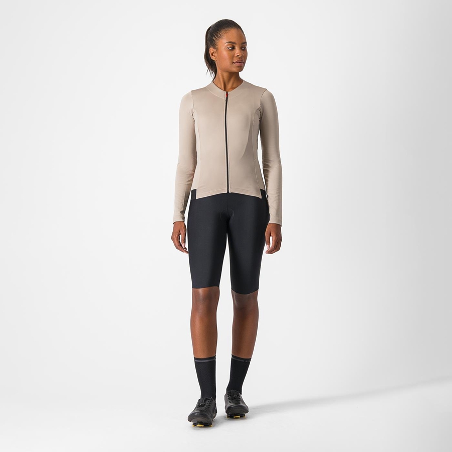 Grey Women Castelli FLY LS W Jersey | KOHP-48120