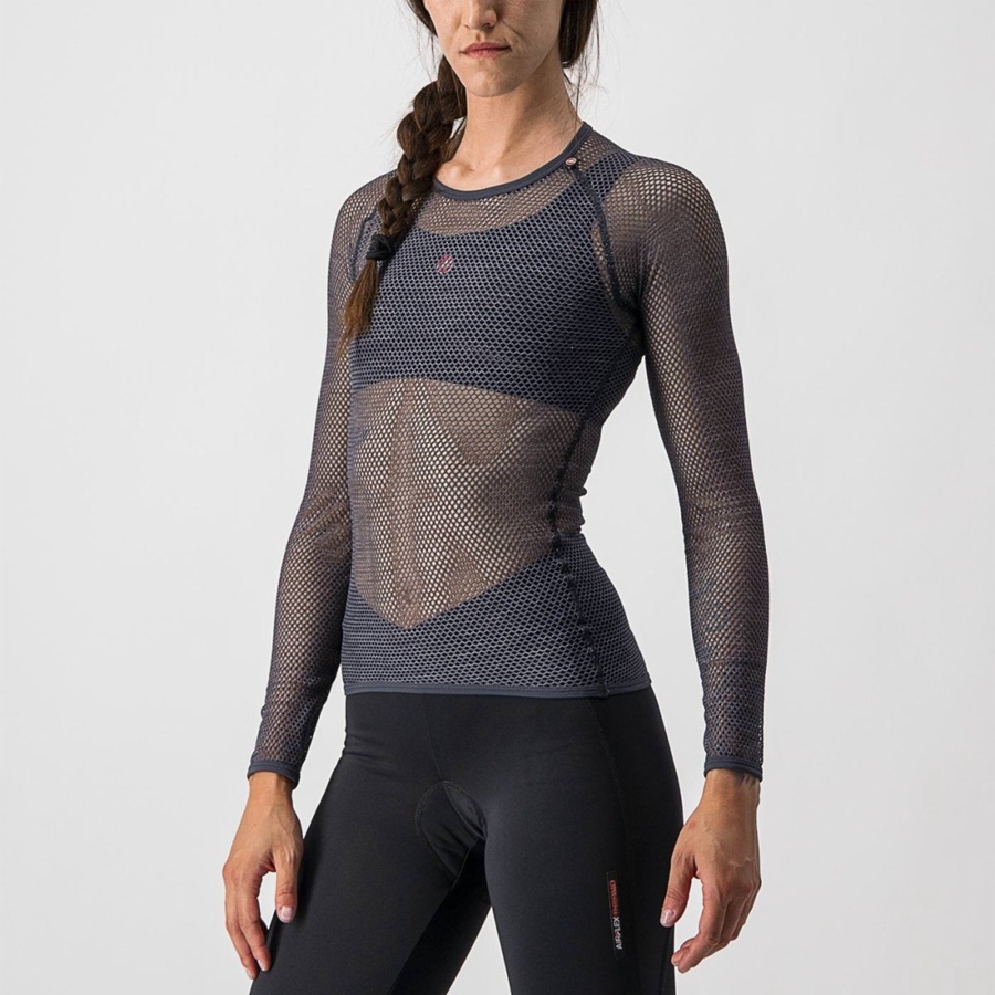 Grey Women Castelli MIRACOLO W LONG SLEEVE Base Layer | GYIP-98630