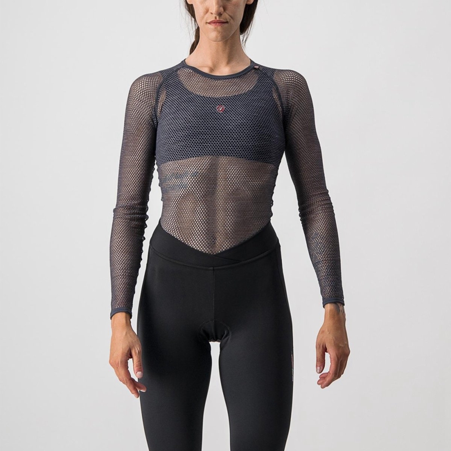 Grey Women Castelli MIRACOLO W LONG SLEEVE Base Layer | GYIP-98630