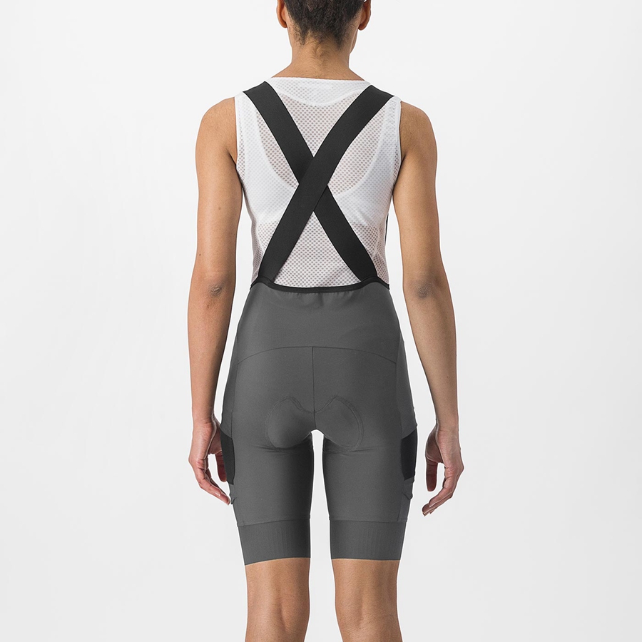 Grey Women Castelli UNLIMITED CARGO W Bib Shorts | YWNZ-43527