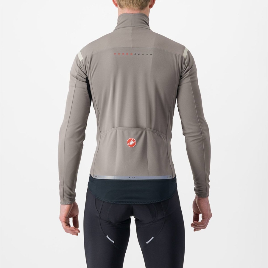 Grey / Khaki Grey Men Castelli PERFETTO RoS 2 Jackets | PMED-47563